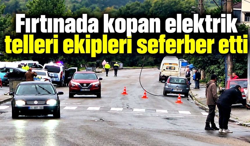 Fırtınada kopan elektrik telleri ekipleri seferber etti