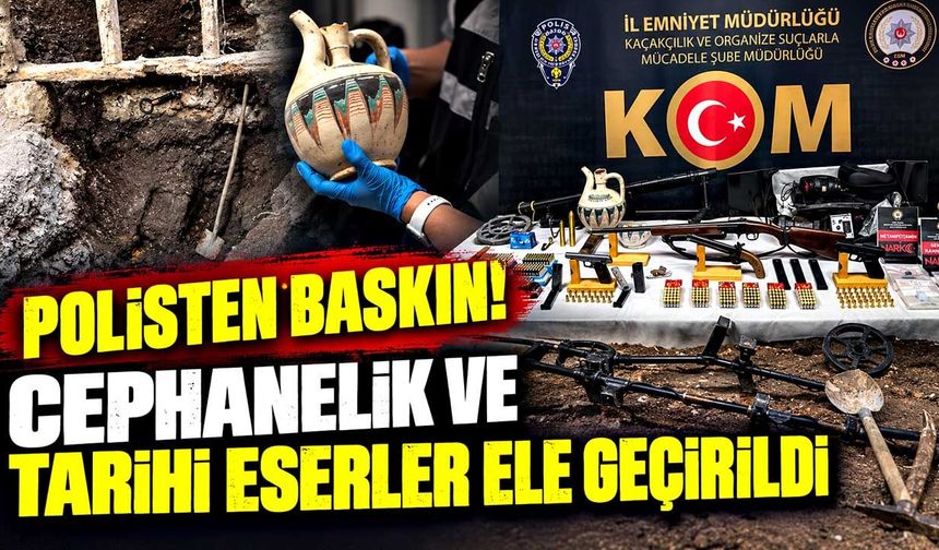 7 şüpheliye operasyon: Silah, uyuşturucu ve tarihi eser ele geçirildi