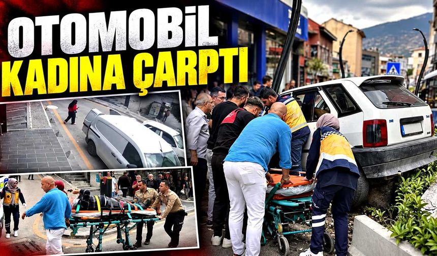 Otomobil kadına çarptı, refüjü aşarak karşı şeride geçti