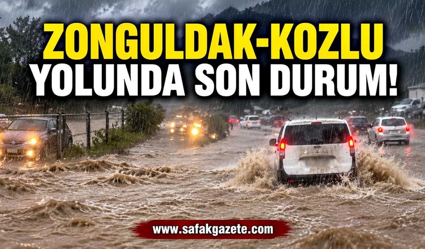 Kozlu Sahil Yolu’nu sağanak vurdu: Sürücüler zor anlar yaşadı!