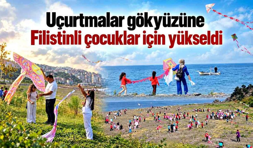 Uçurtmalar gökyüzüne Filistinli çocuklar için yükseldi