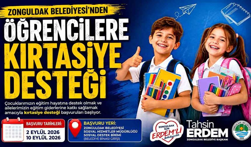 Belediyeden öğrencilere kırtasiye desteği