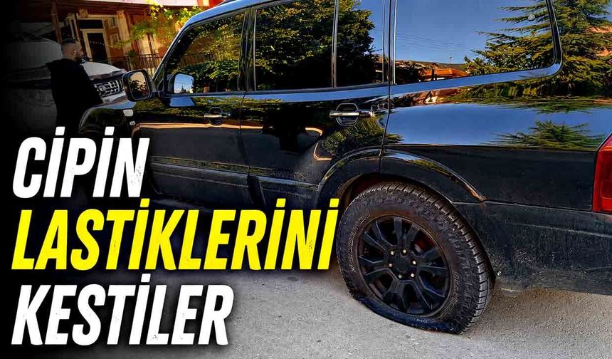 Park halindeki cipin lastiklerine zarar verildi
