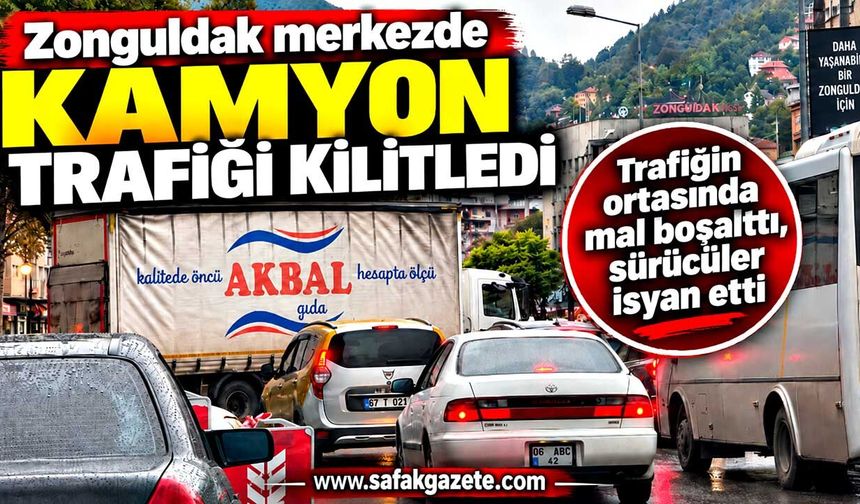 Zonguldak'ta mal boşaltmaya çalışan araç trafiği arap saçına çevirdi!