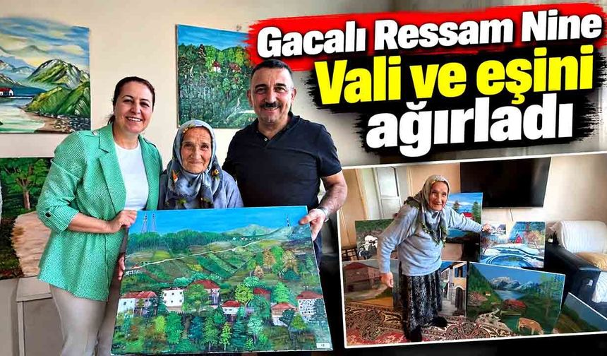 Gacalı Ressam Nine Vali ve eşini ağırladı