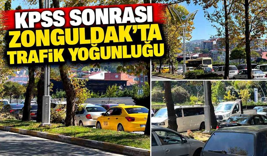 KPSS sonrası Zonguldak’ta trafik yoğunluğu