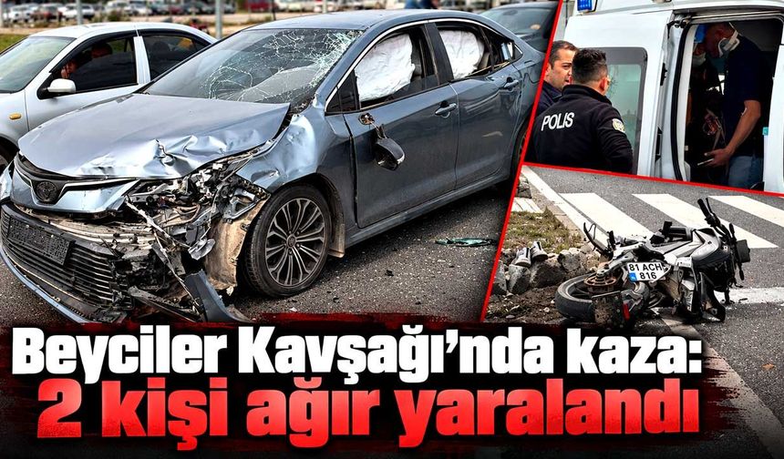 Beyciler Kavşağı’nda kaza: 2 kişi ağır yaralandı