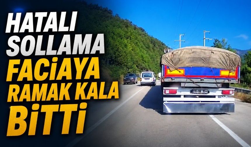 Karabük’te hatalı sollama faciaya ramak kala bitti