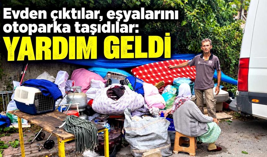Eşyalarını otoparka taşıyan aile yeni evine yerleştirildi