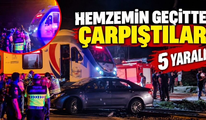 Zonguldak’ta yolcu treni otomobille çarpıştı: 5 yaralı