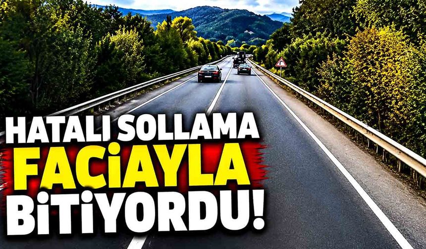 Karabük-Yenice yolunda hatalı sollama: Faciadan son anda dönüldü