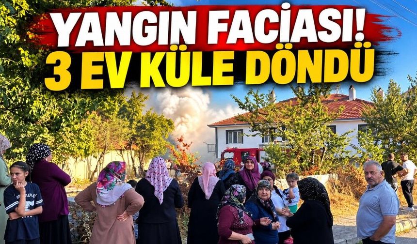Otluk alanda çıkan yangın, 3 eve sıçradı
