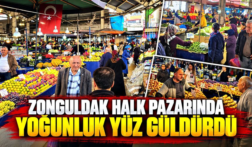 Zonguldak halk pazarında yoğunluk yüz güldürdü