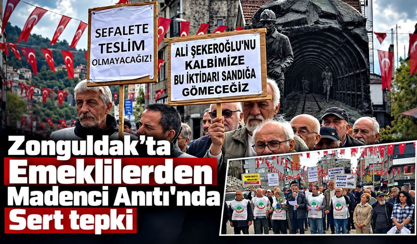 Zonguldak’ta emeklilerden Madenci Anıtı’nda sert tepki