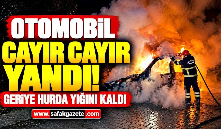 Seyir halindeki otomobil alev topuna döndü! Geriye hurda kaldı