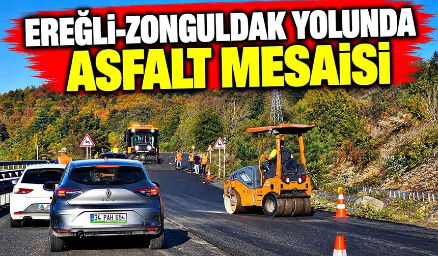 Ereğli-Zonguldak yolunda asfalt çalışması hızlandı