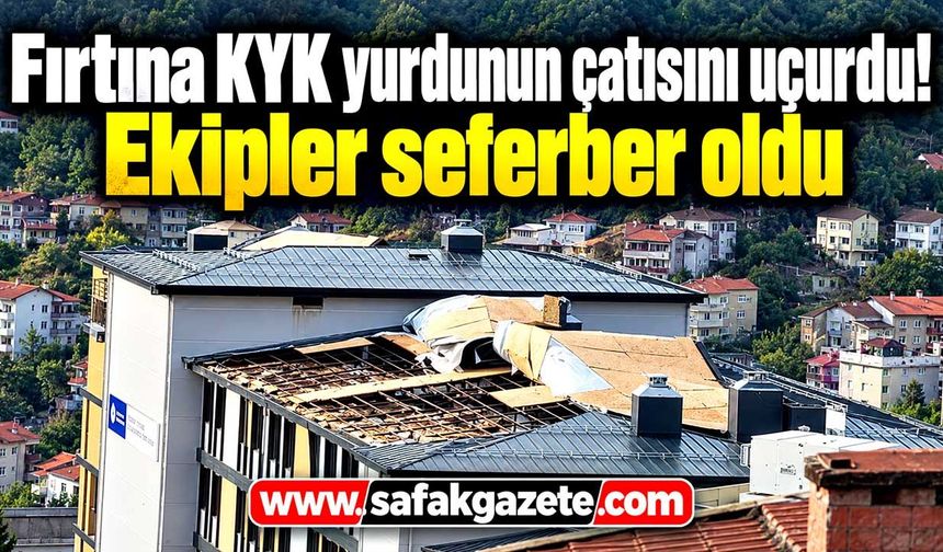 Fırtına KYK kız öğrenci yurdunun çatısını söktü
