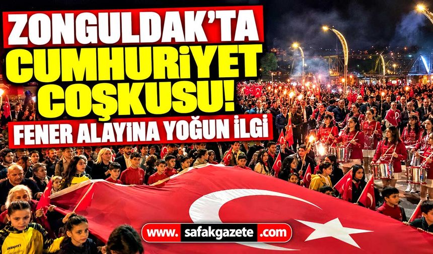 Zonguldak’ta Cumhuriyet coşkusu! Fener alayına yoğun ilgi