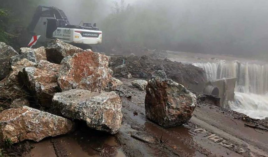 Düzce'de yağış nedeniyle kapanan yollar açıldı