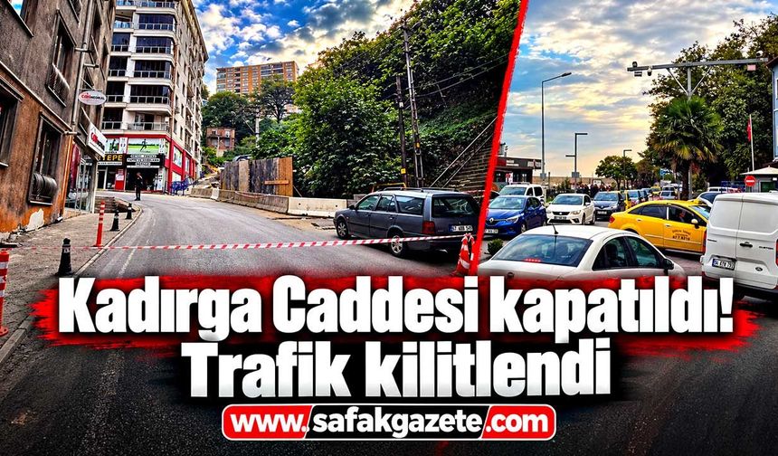 Zonguldak’ta Kadırga Caddesi kapatıldı! Trafik kilitlendi