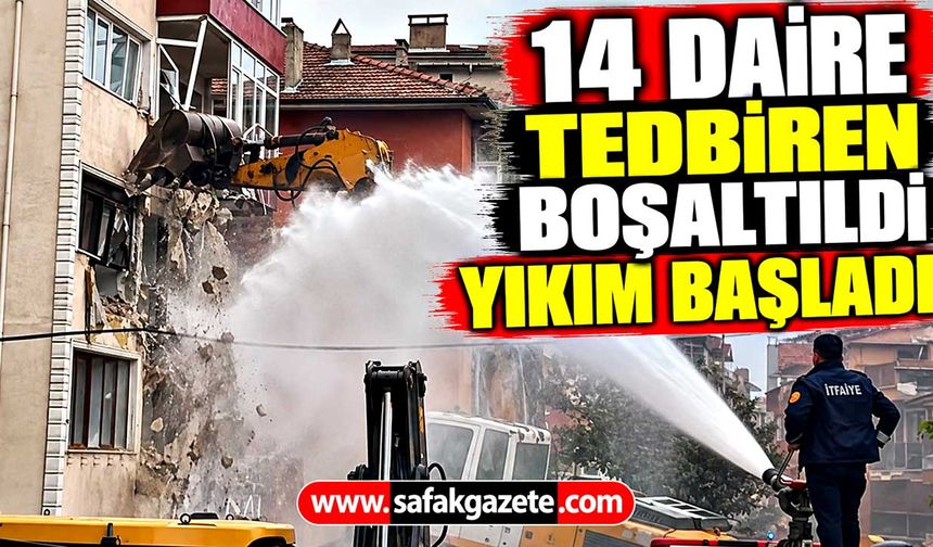 Zonguldak’ta 5 katlı bina yıkılıyor! 14 daire daha boşaltıldı