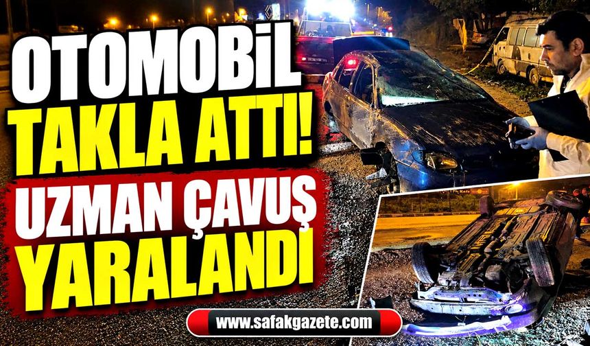 Karabük'te uzman çavuş kaza yaptı! Otomobil takla attı
