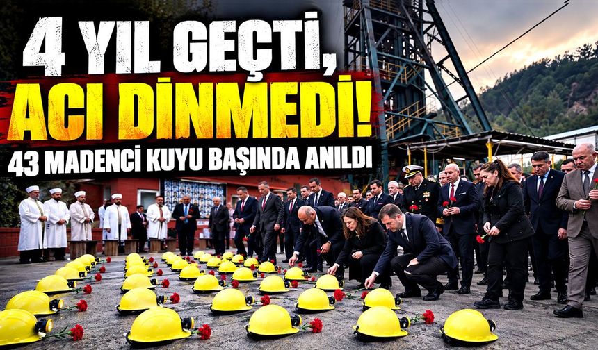 Amasra'da acı dinmedi! 43 madenci facianın 4. yılında anıldı