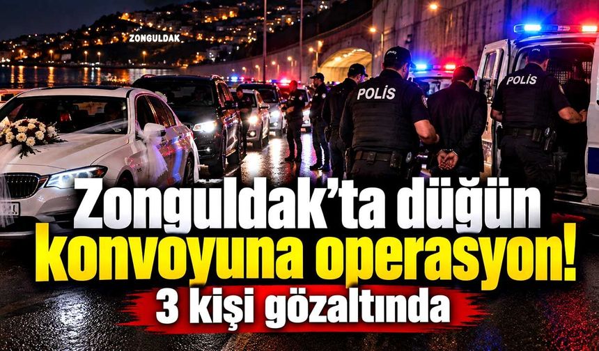 Zonguldak’ta düğün konvoyunda havaya ateş açan 3 kişi gözaltında