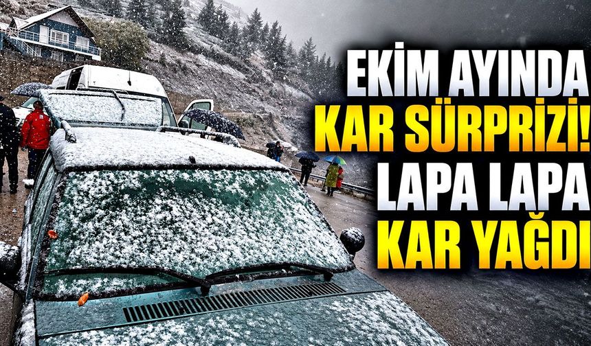 Ekim ayında kar sürprizi! Lapa lapa kar yağdı