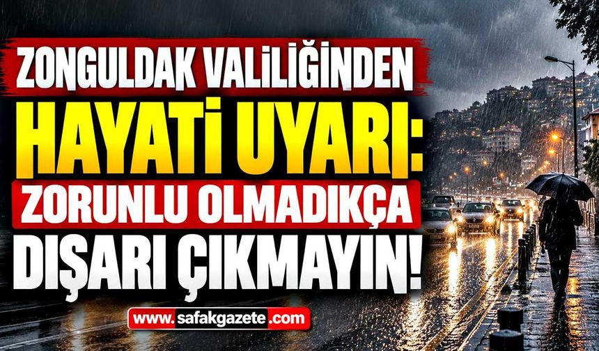 Zonguldak Valiliğinden hayati uyarı: Zorunlu olmadıkça dışarı çıkmayın!