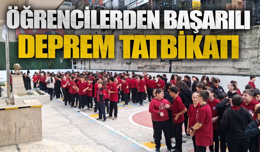 Öğrencilerden başarılı deprem tatbikatı