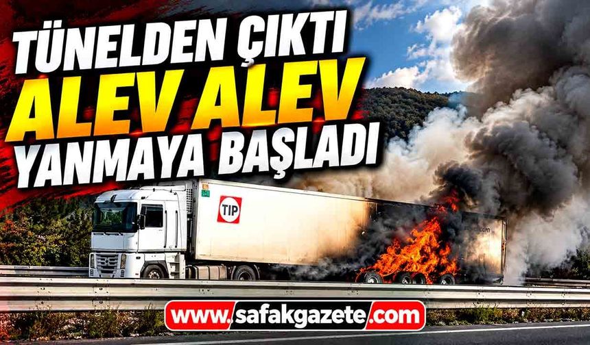 Bolu Dağı Tüneli çıkışında tır yangını! Otoyolda trafik aksadı