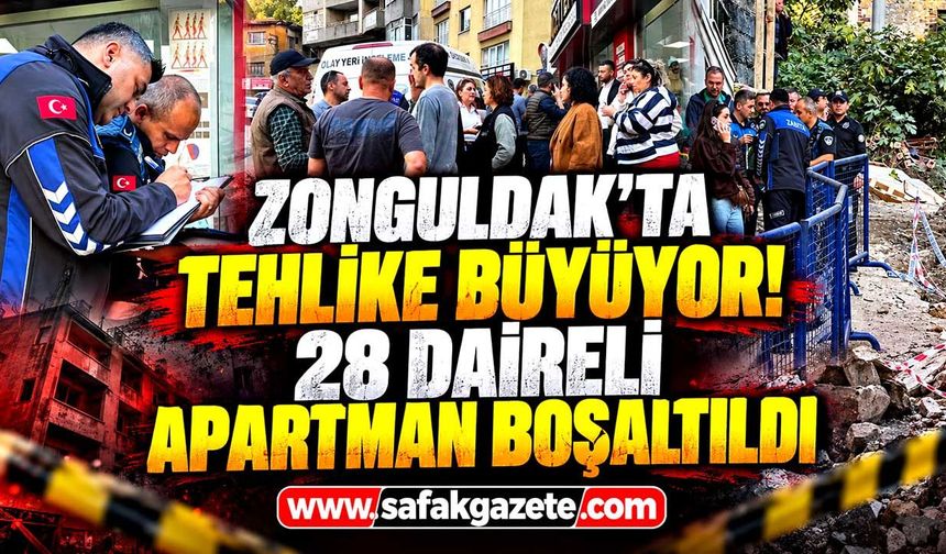 Zonguldak’ta tehlike büyüyor! 28 daireli apartman boşaltıldı