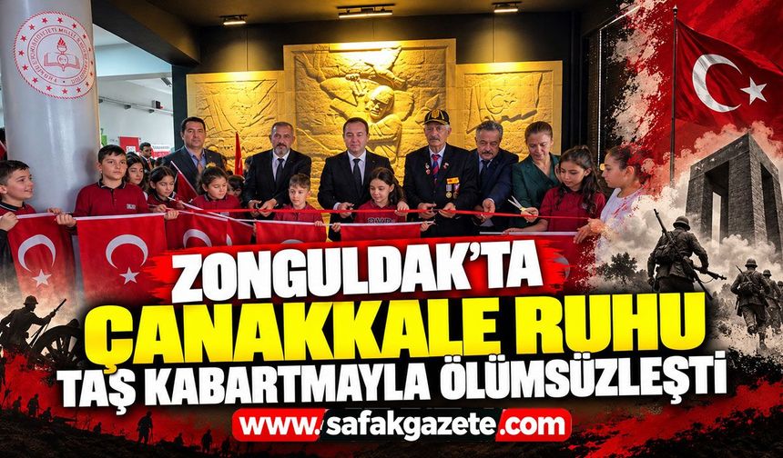 Zonguldak’ta Çanakkale ruhu taş kabartmayla ölümsüzleşti