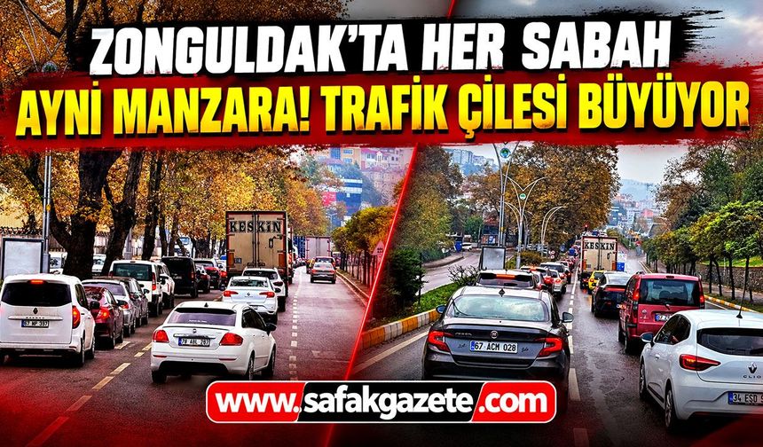 Zonguldak'ta her sabah aynı manzara! Trafik çilesi büyüyor