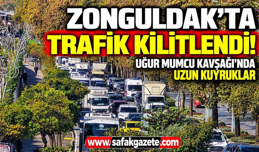 Zonguldak’ta trafik kilitlendi! Uğur Mumcu Kavşağı’nda uzun kuyruklar