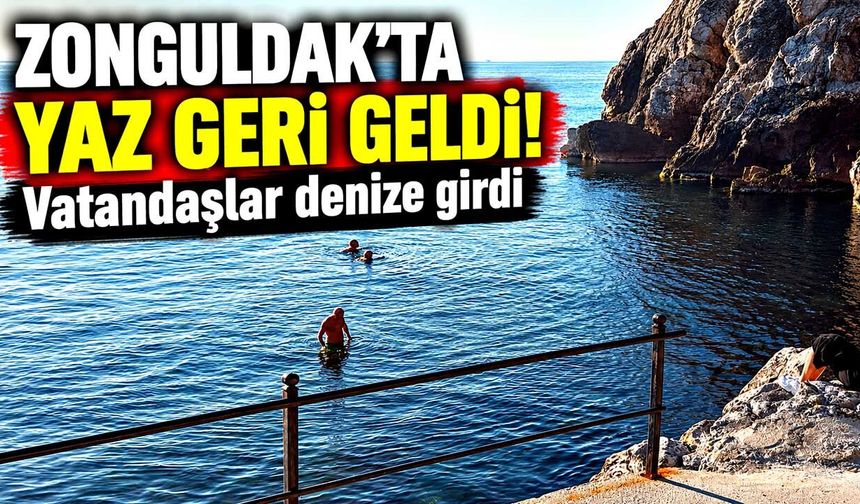 Zonguldak’ta yazdan kalma hafta sonu: Vatandaşlar denize girdi