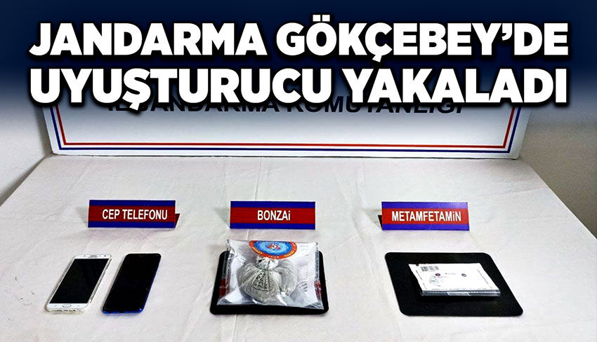 Jandarma Gökçebey’de  uyuşturucu yakaladı