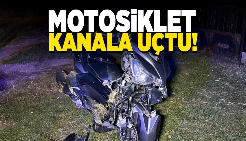 Karşıya geçen kadına çarpmamak için kanala girdi!