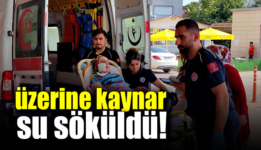 Tencereyi raftan indirirken üzerine kaynar su döküldü!
