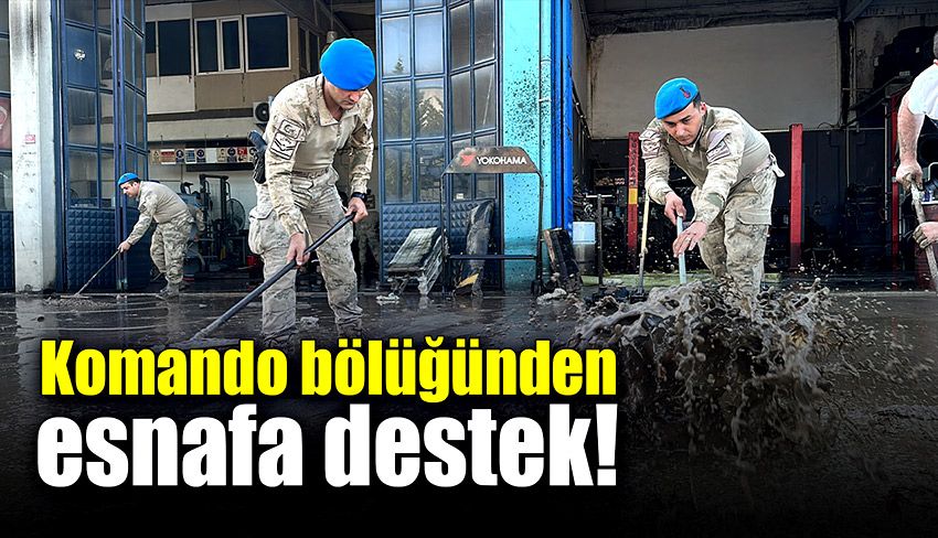 Askerler işletmelerin temizlenmesine yardım etti!