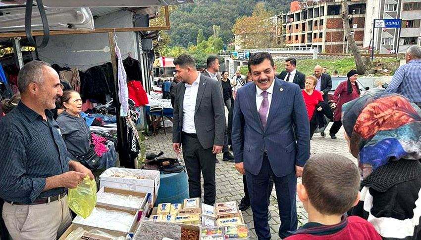 Muammer Avcı, Kilimli Pazaryeri'nde esnafla buluştu