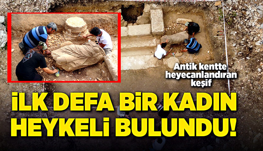 Anemurium'da ilk defa bir kadın heykeli bulundu!