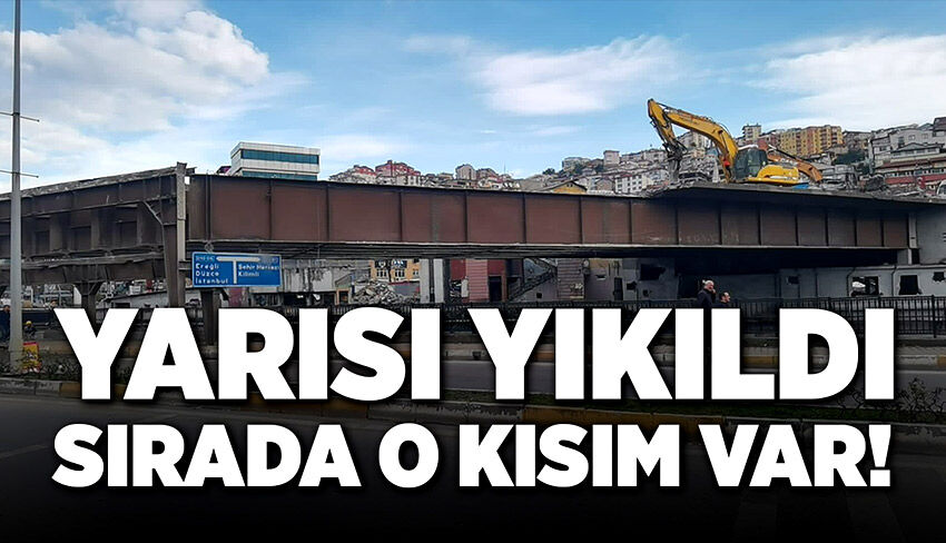 Yarısı yıkıldı sırada o kısım var