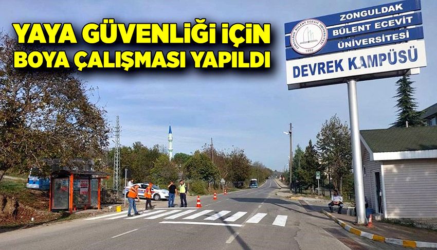 Yaya güvenliği için boya çalışması yapıldı