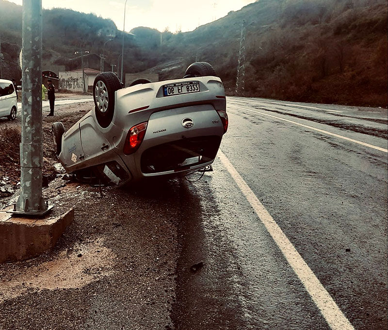 Zonguldak’ta korkunç kaza! Suya saplandı, takla attı