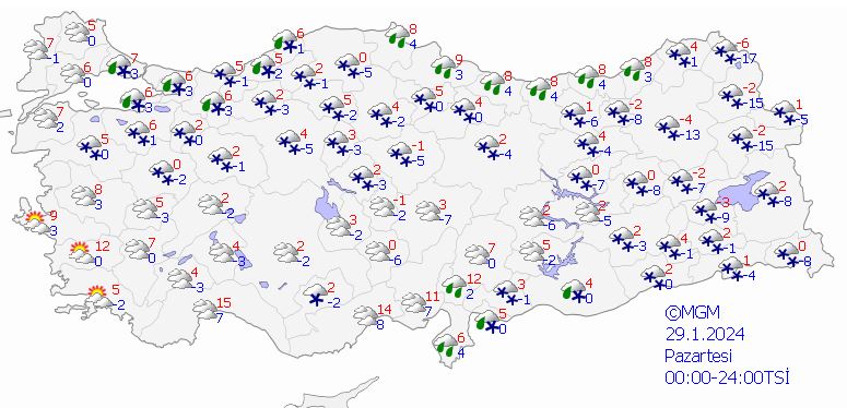 PAZARTESİ HAVA DURUMU