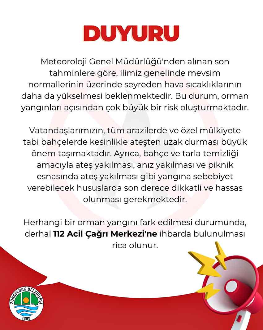 Zonguldak Belediyesi'nden Kritik Çağrı1