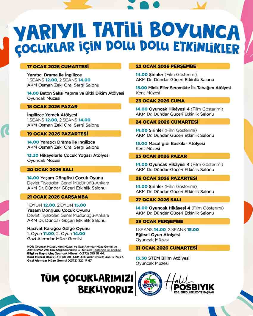 Kdz. Ereğli Belediyesi’nden Yarıyıl Tatilinde Dolu Dolu Etkinlikler (3)