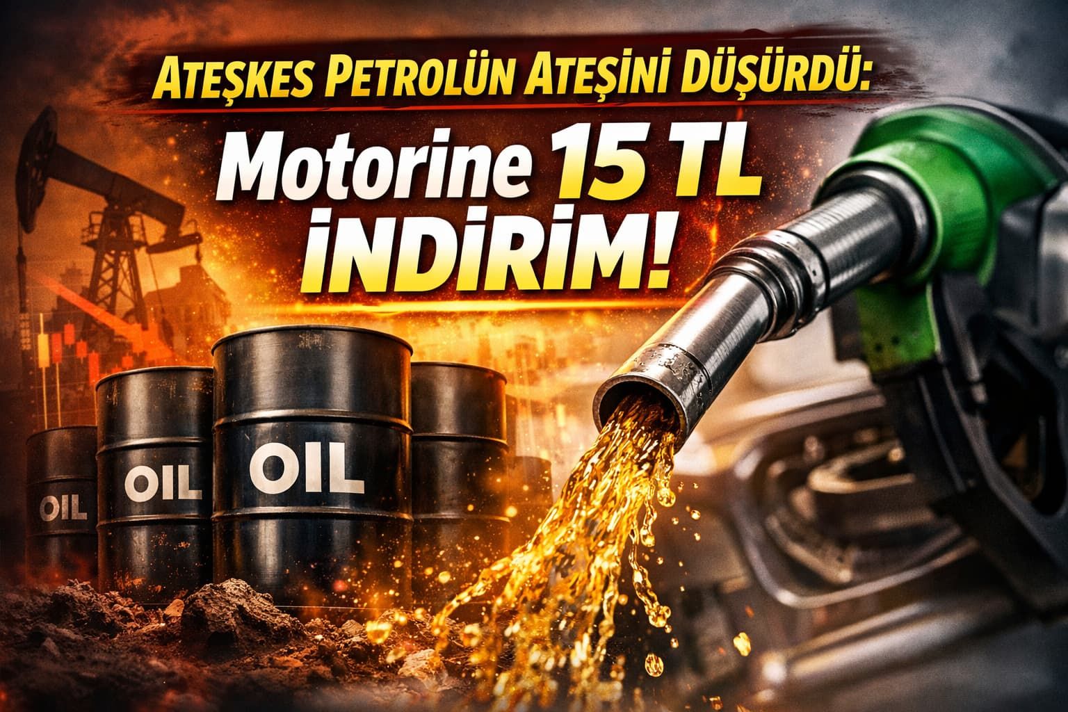 Ateşkes Petrolün Ateşini Düşürdü: Motorine 15 TL İndirim!